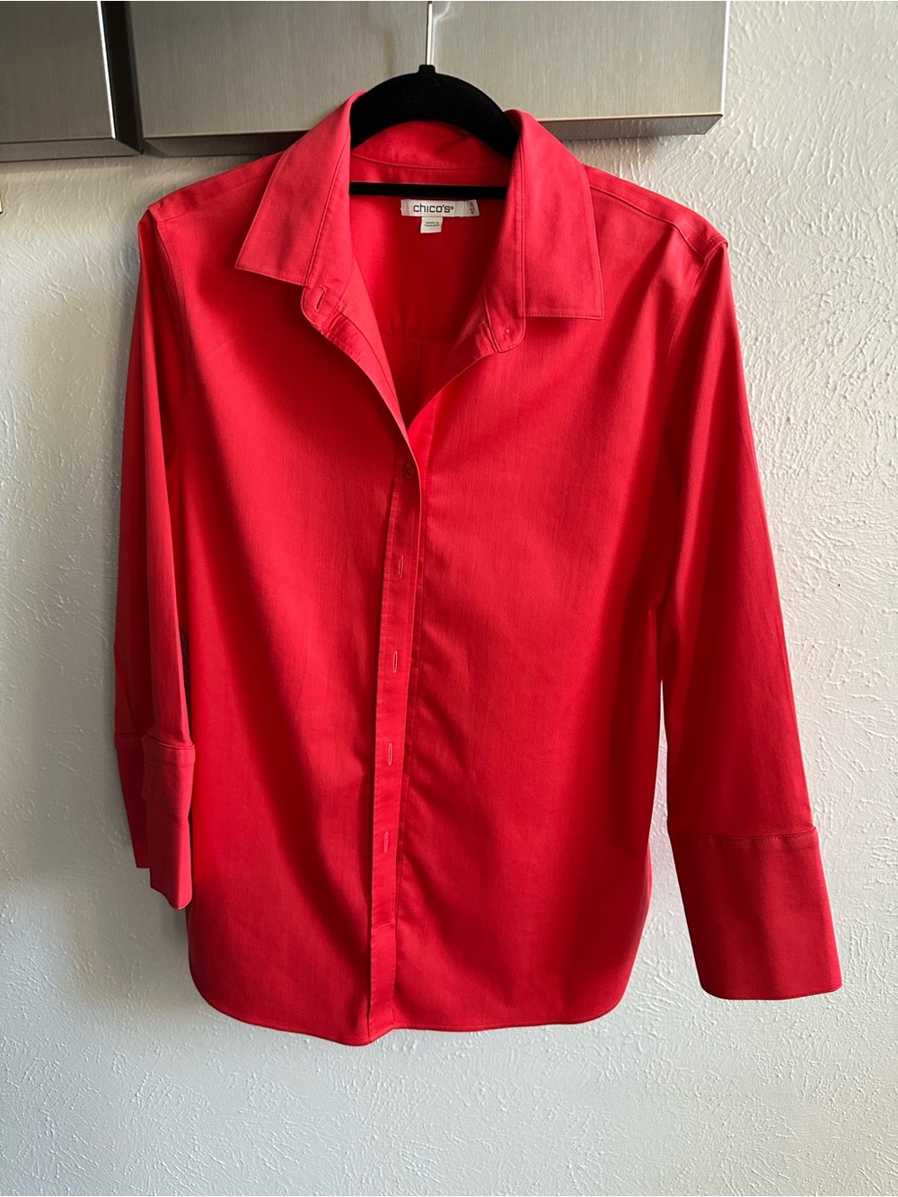 Chico's No Iron™ Stretch Shirt Carmine Red